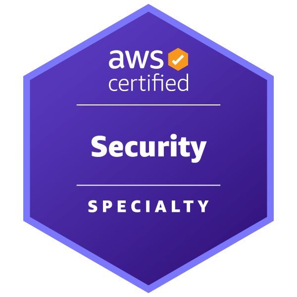 AWS Certified Security – Specialty badge, issued by Amazon Web Services