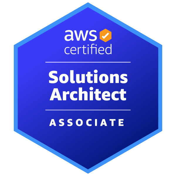 AWS Certified Solutions Architect – Associate badge, issued by Amazon Web Services