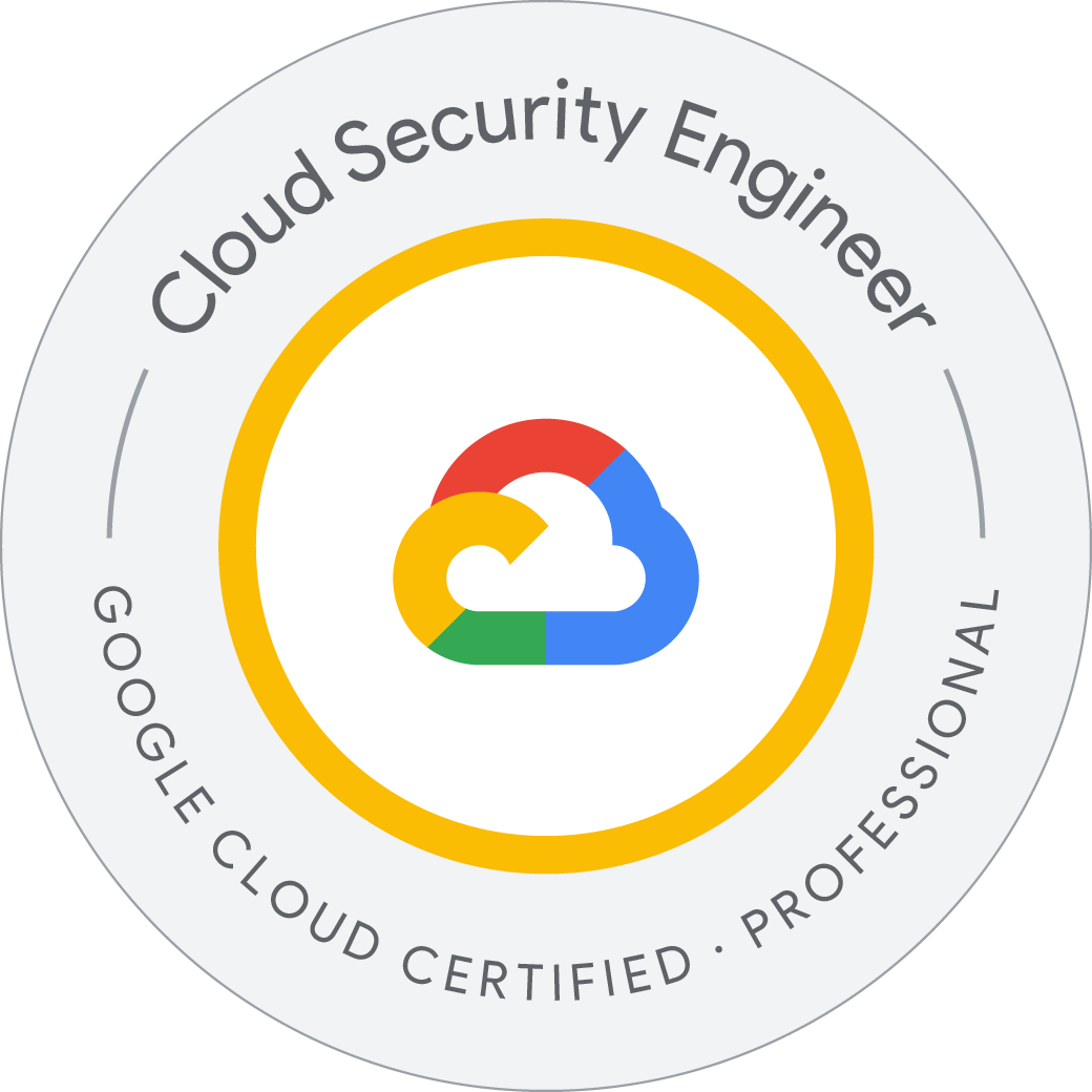 Google Cloud Certified – Professional Cloud Security Engineer badge, issued by Google Cloud